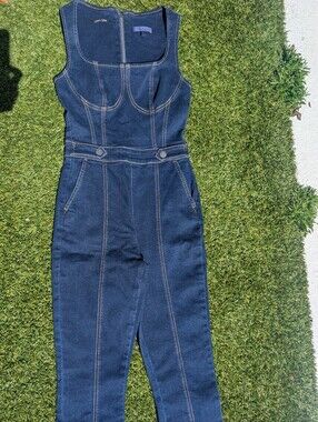 Guess Dark Blue Denim Jumpsuit Pants